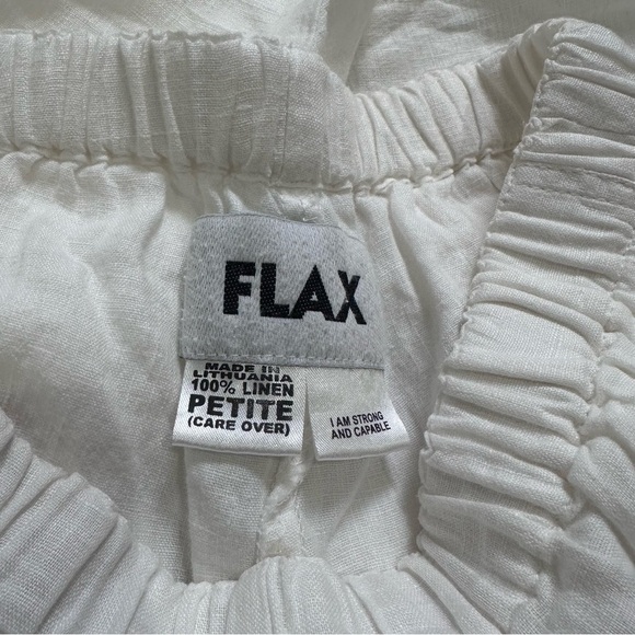Flax Women’s Size Petite White Linen Ankle Pants - Picture 4 of 4